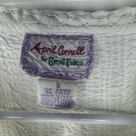 Vintage APRIL CORNELL Womens Nightgown Small White Smocked Retro Cottage - Picture 6 of 9